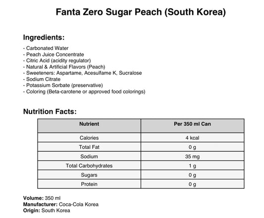Fanta Peach (Zero Sugar) - GhostPanda (Exotic Snacks) - Soda