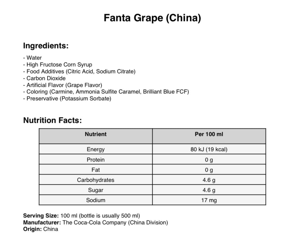 Fanta Grape Soda (500ml) (China)
