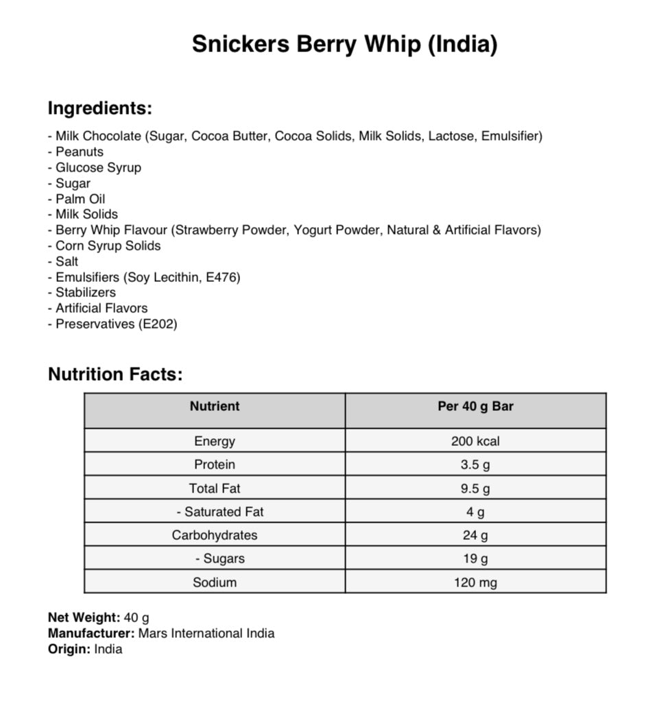 Berry Snickers Whip - Sweet and Unexpected Combination